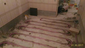          Установка системы ТеплоТруб в готовую стяжку